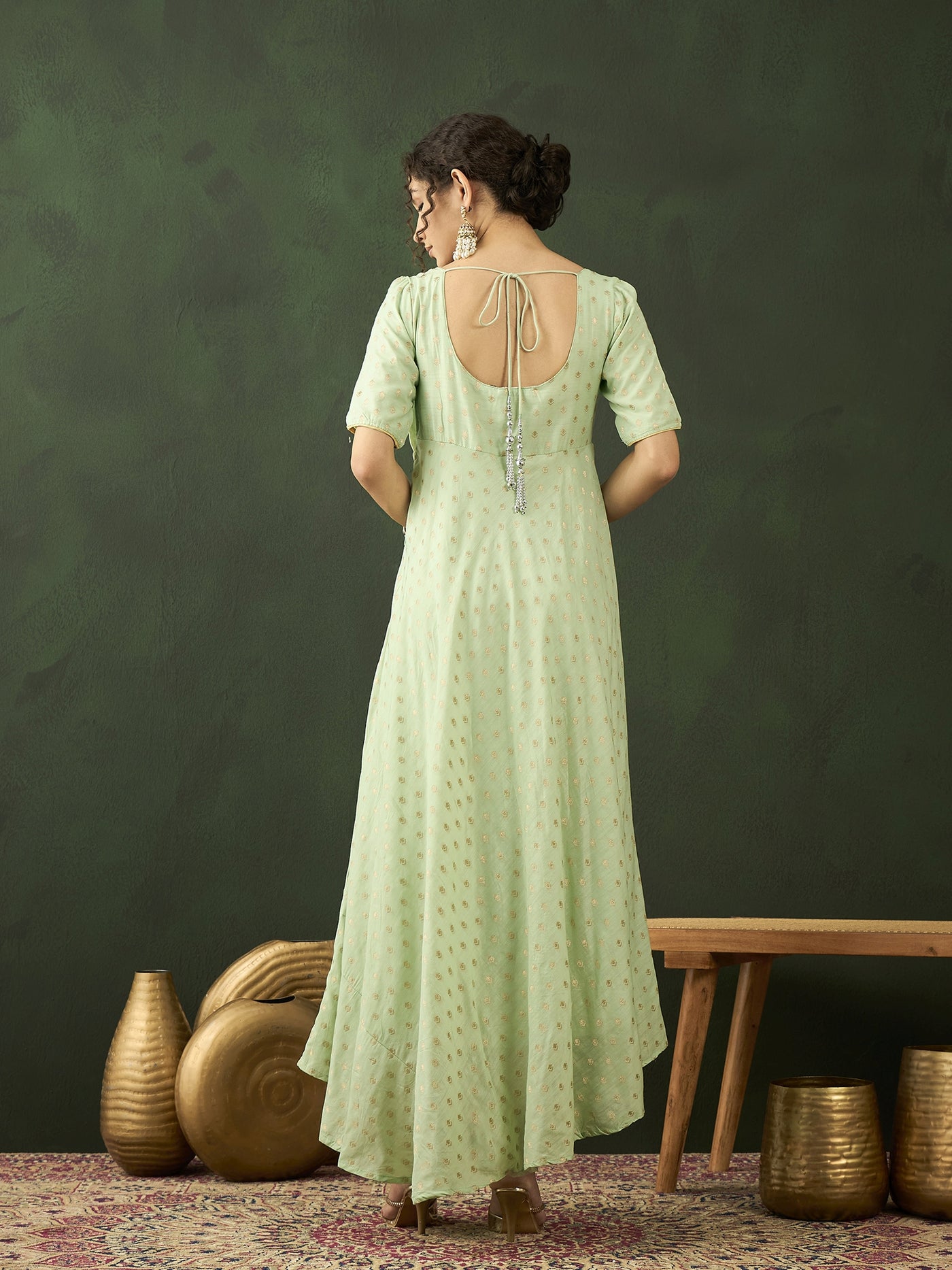 Green Flared Maxi Dress