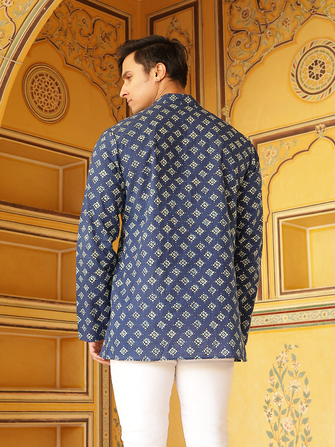 Blue Geometric Print Kurta