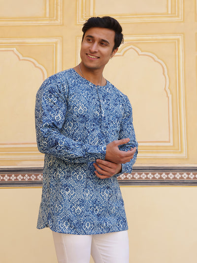 Blue Ethnic Motifs Kurta