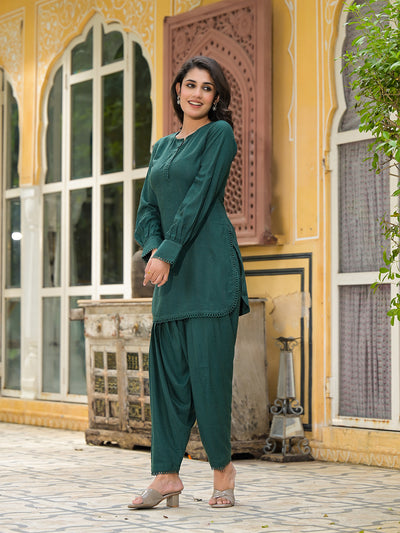 Elemerald Green Dobby Pakistani Kurta Salwar