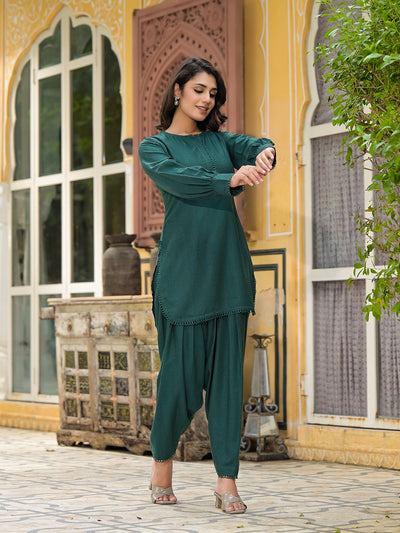 Elemerald Green Dobby Pakistani Kurta Salwar