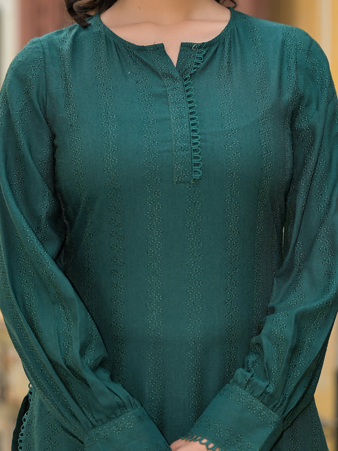 Elemerald Green Dobby Pakistani Kurta Salwar