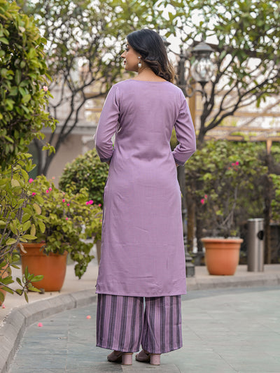 Purple yard Dyed Kurta Set