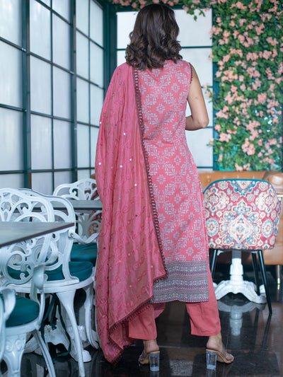 Blush Pink Schifli Embroidery Kurta Set