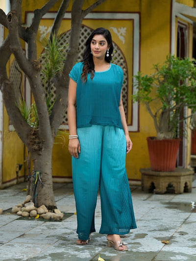 Ombre Green Pleated Co Ord Set