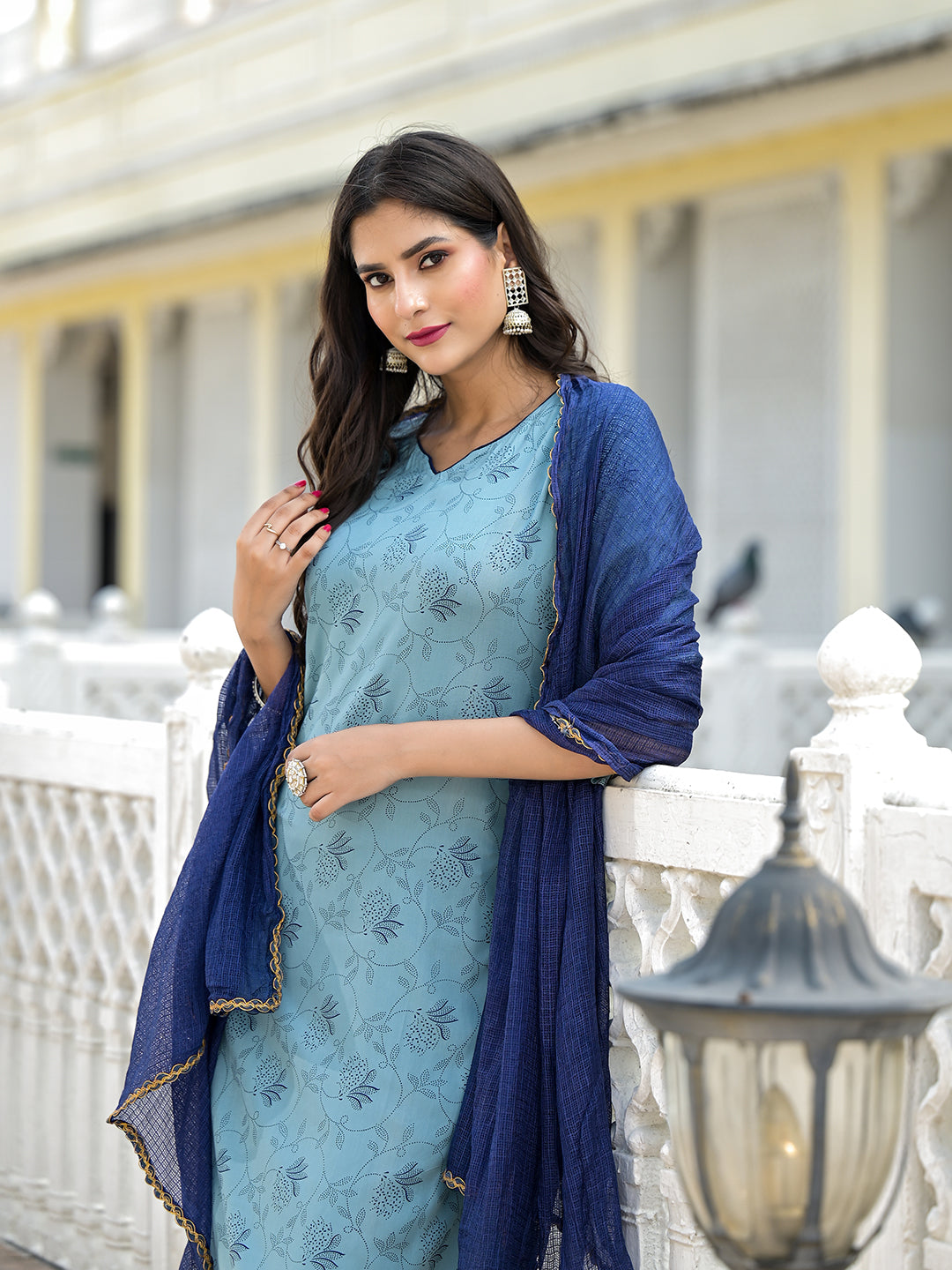 Sky Blue Kurta Set with Dupatta