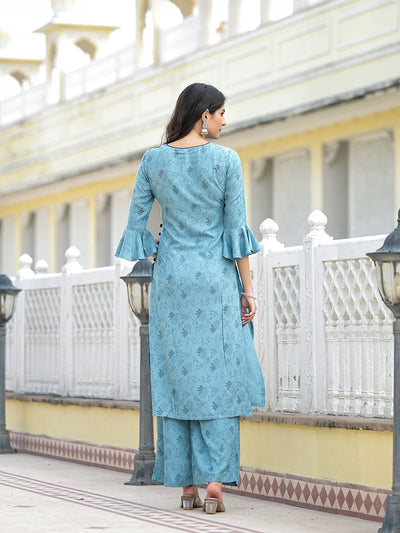 Sky Blue Kurta Set with Dupatta