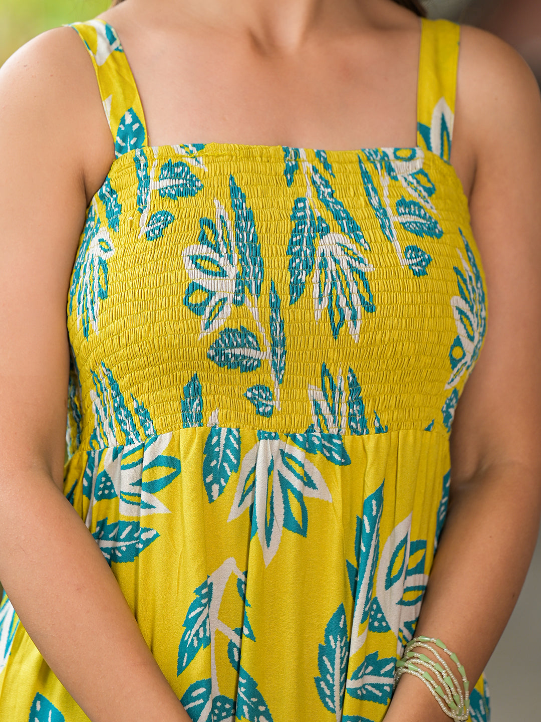 Lemon Yellow Tiered Maxi Dress