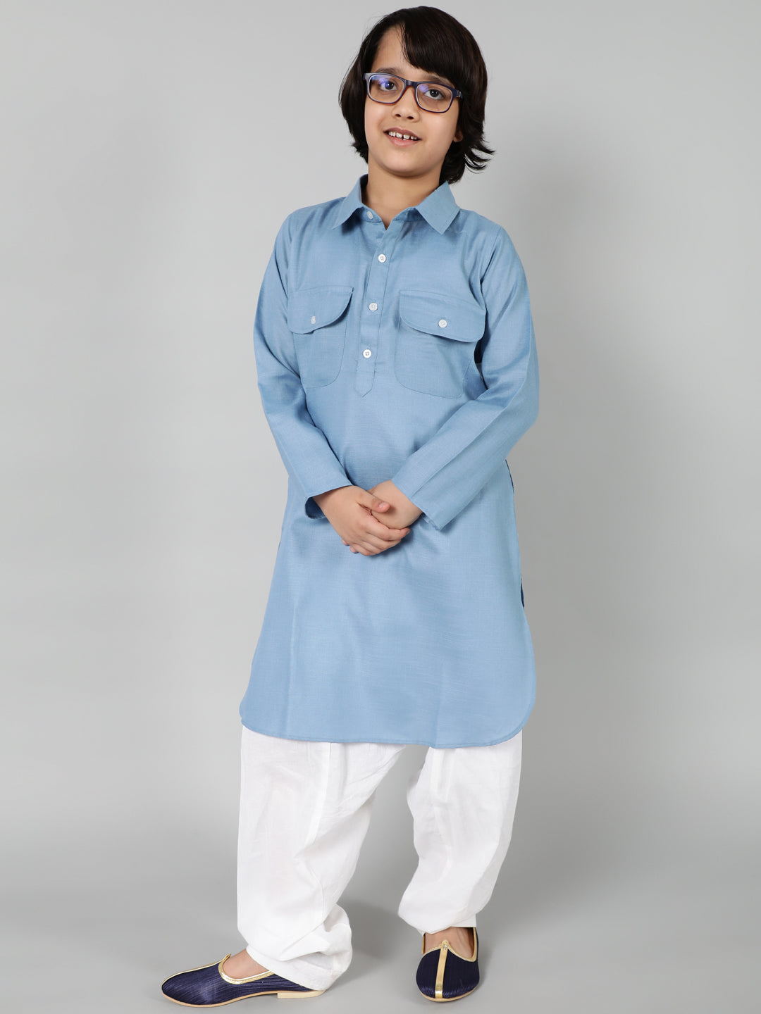 Blue Pathani Kurta