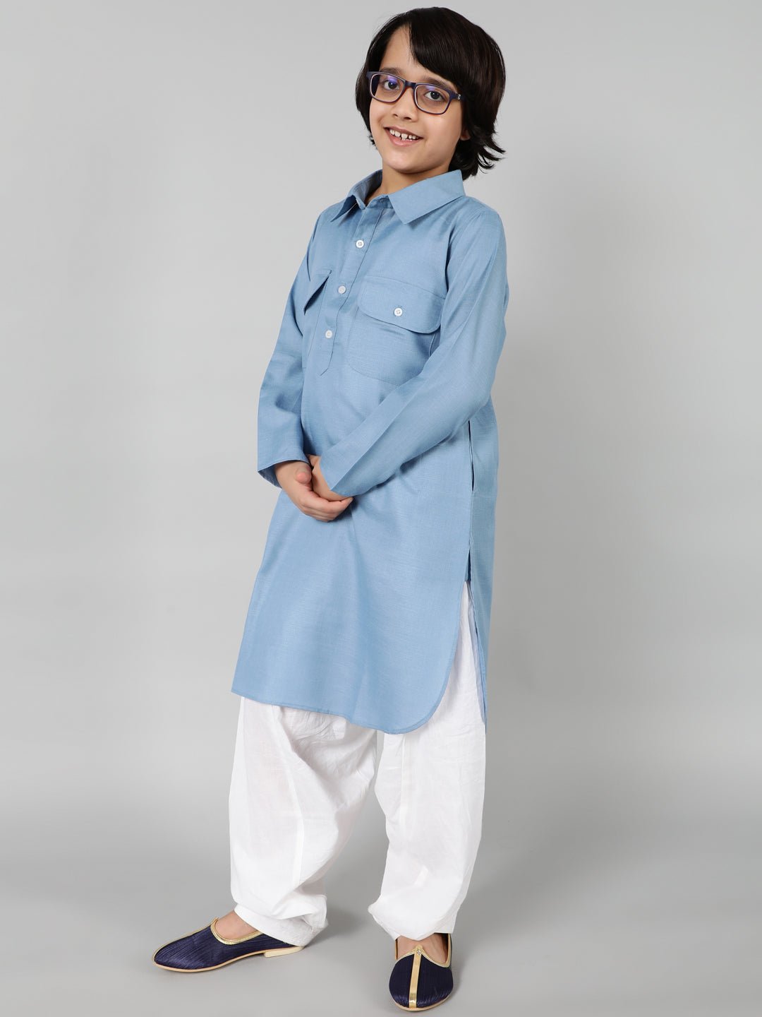 Blue Pathani Kurta