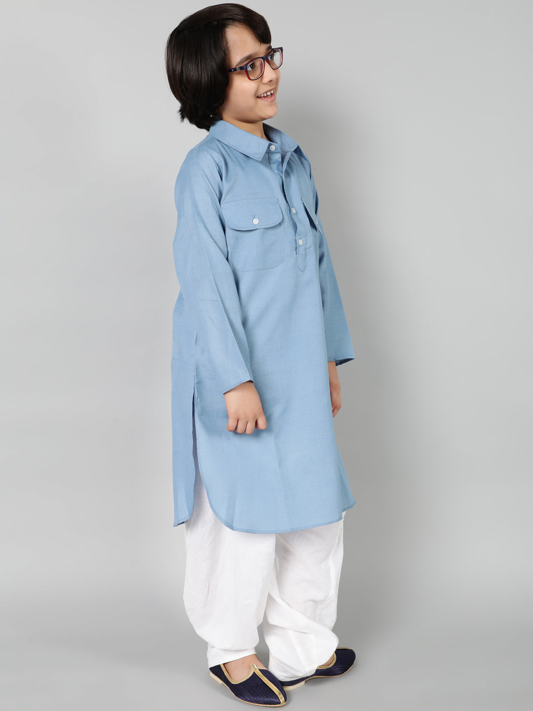 Blue Pathani Kurta