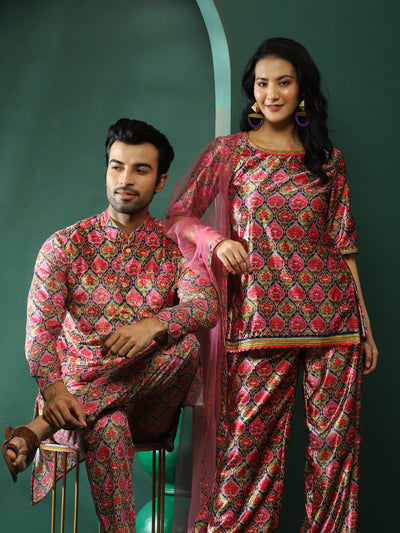 Multicolor Printed Couple Combo Set