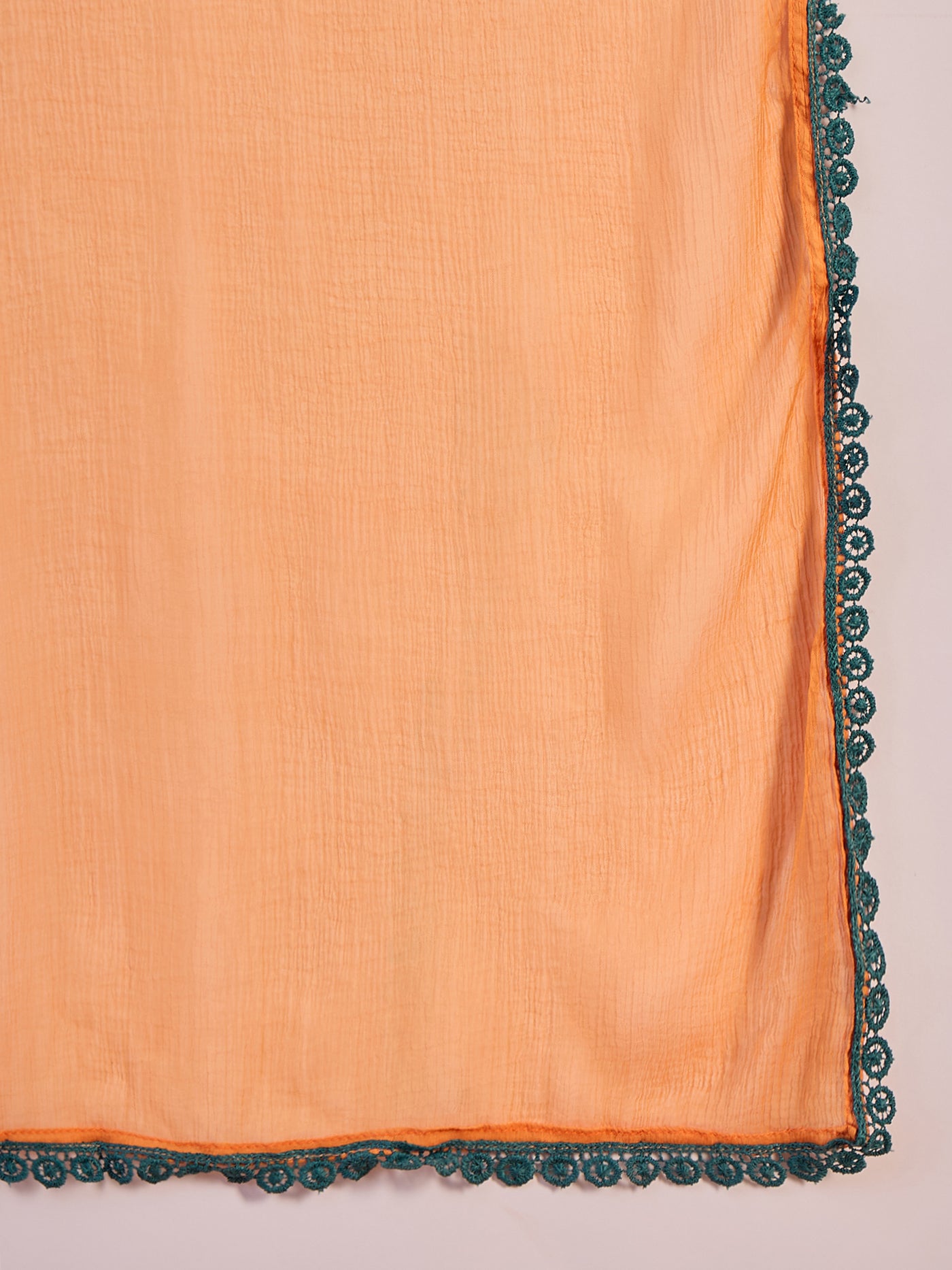 Orange Floral Print Anarkali Churidar With Dupatta