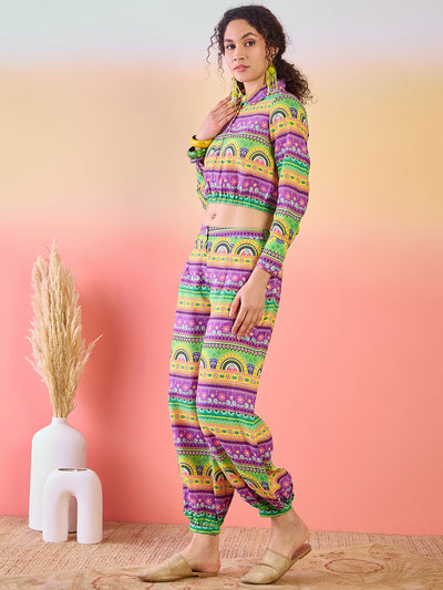 Multicolor Truck Art Co Ord Set with Afghani pants