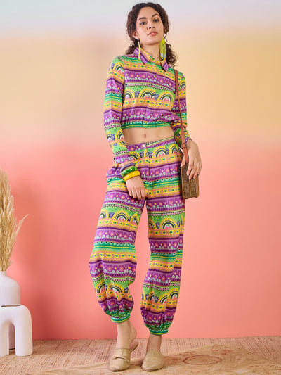 Multicolor Truck Art Co Ord Set with Afghani pants