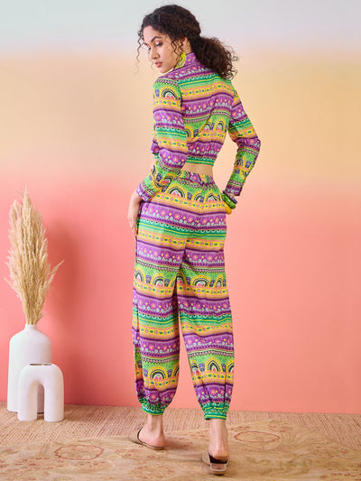 Multicolor Truck Art Co Ord Set with Afghani pants