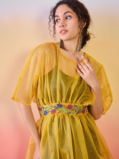 Yellow Embroidered Tunic