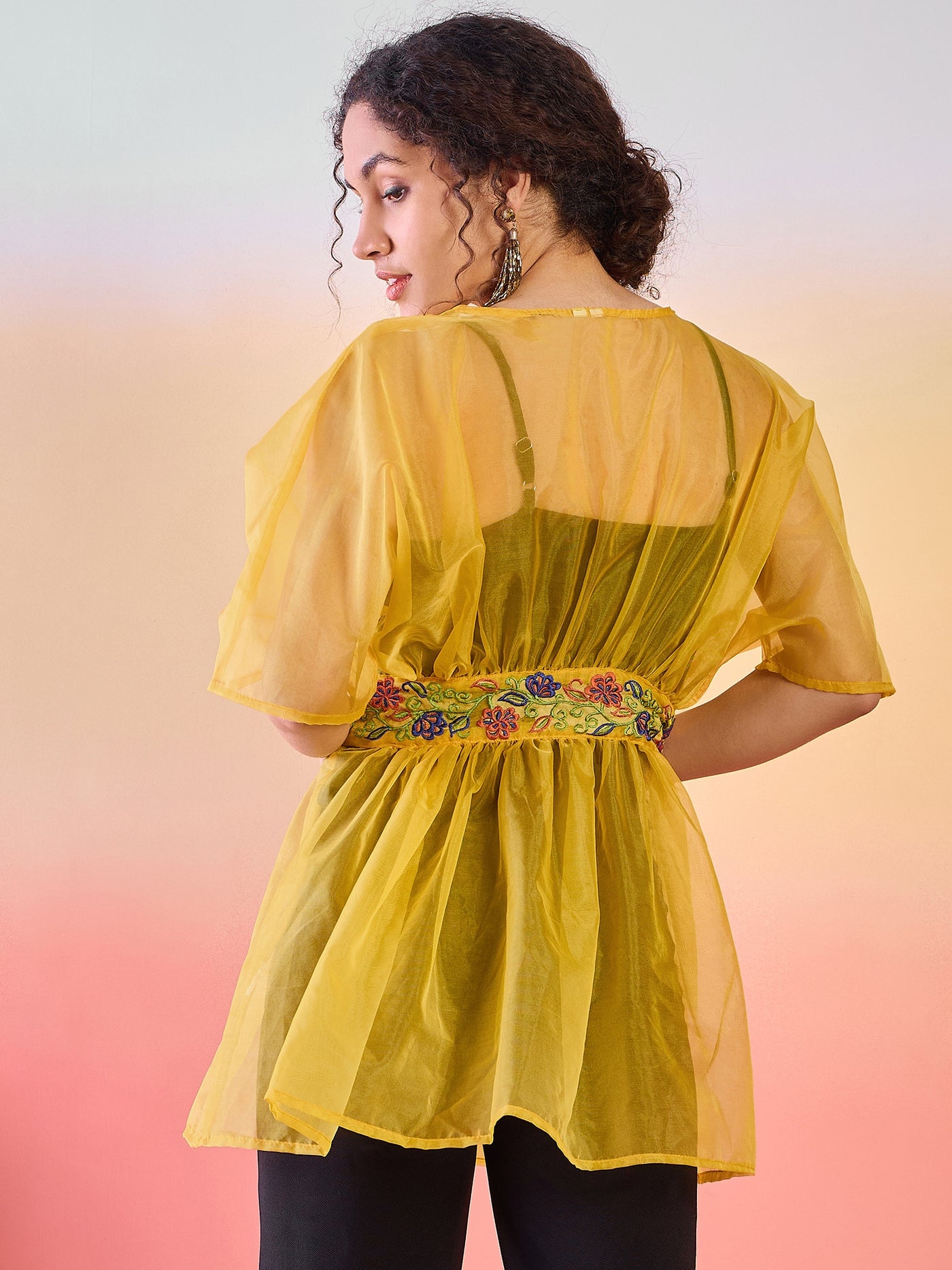 Yellow Embroidered Tunic