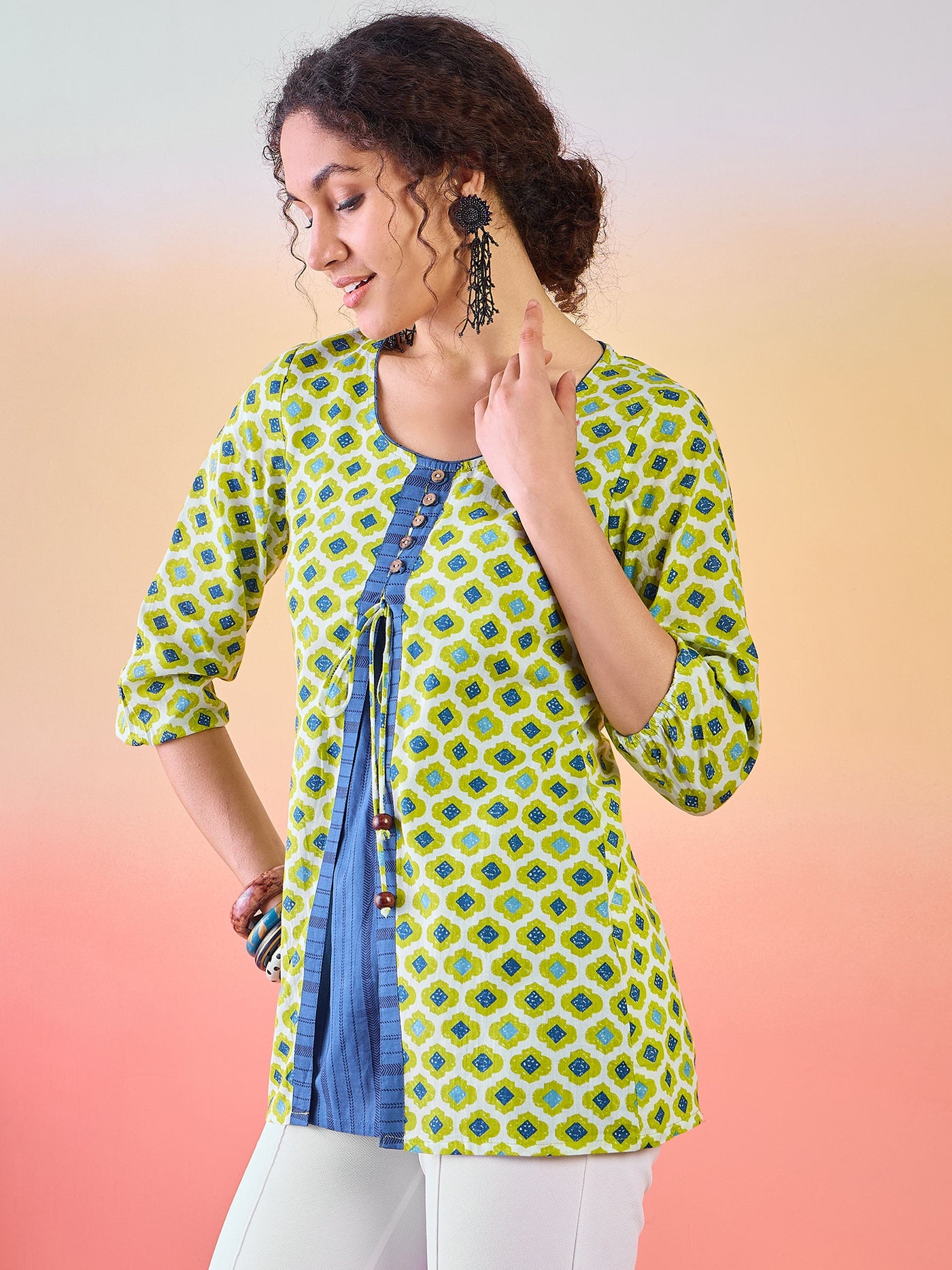 Green Printed Tunic