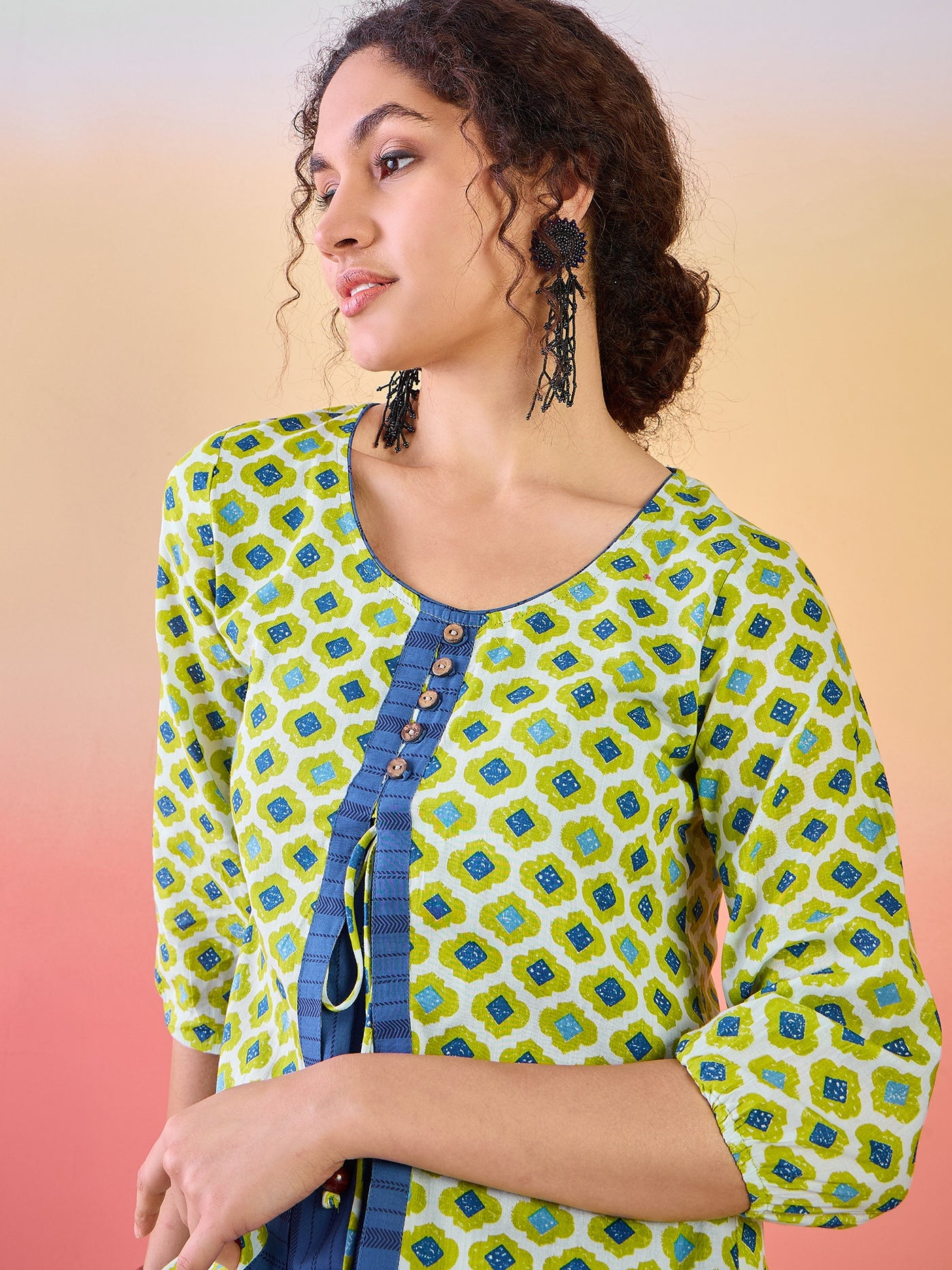 Green Printed Tunic