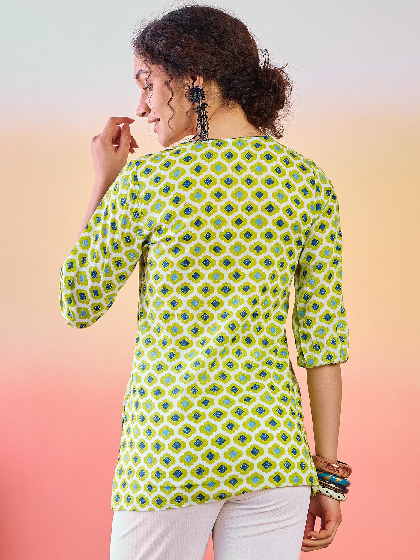 Green Printed Tunic