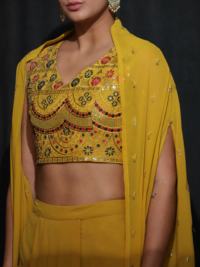 Yellow Embroidered Co-Ords Set