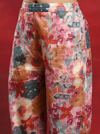 Multicolor Floral Printed Pakistani Kurta With Salwar