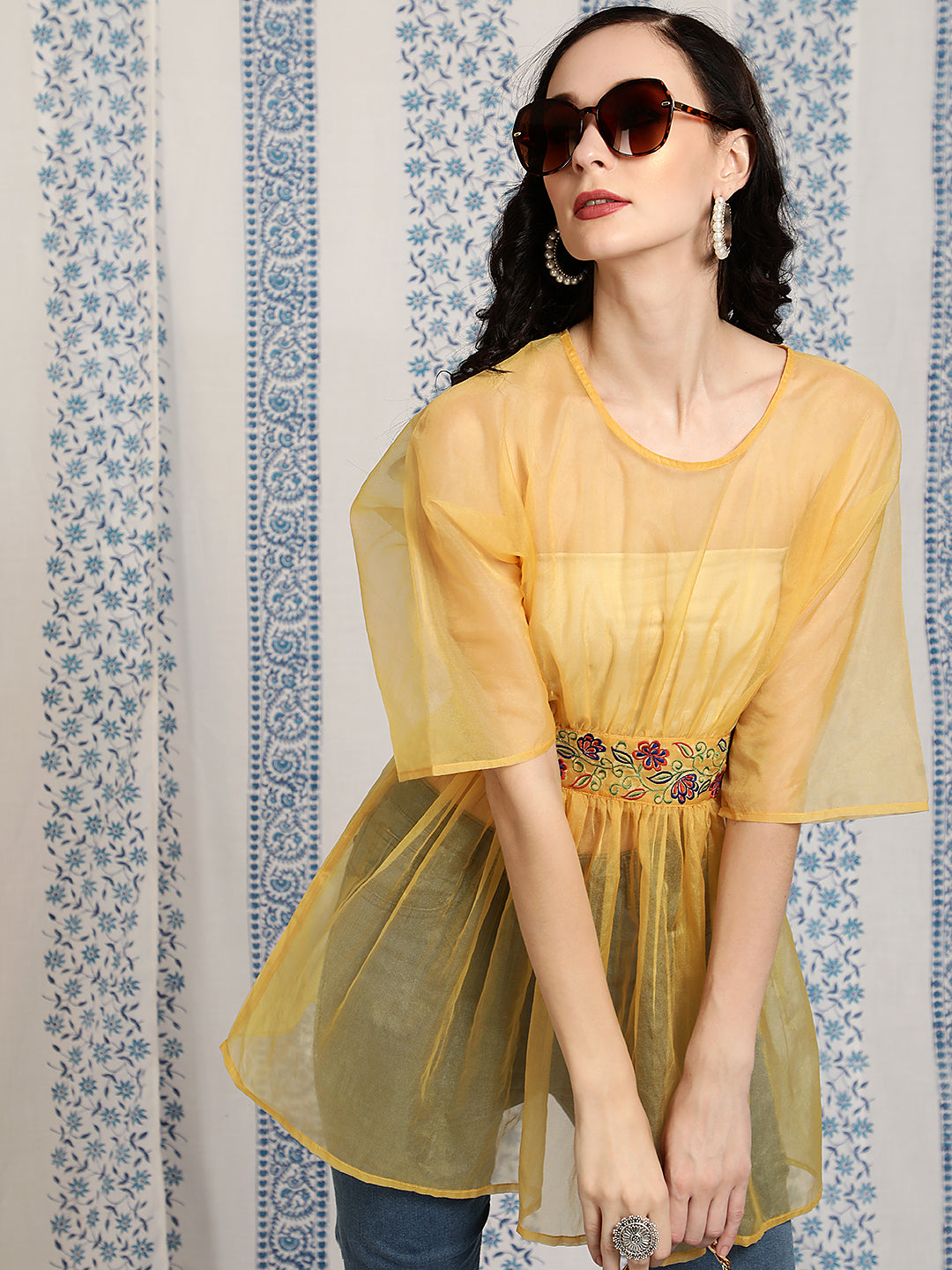 Yellow Embroidered Tunic