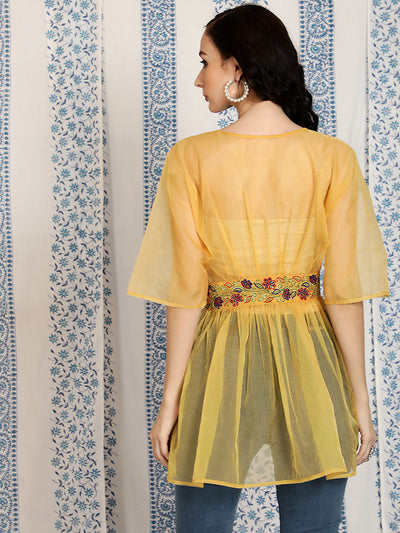 Yellow Embroidered Tunic