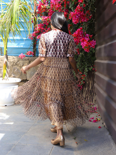 Beige velvet Party Maxi dress