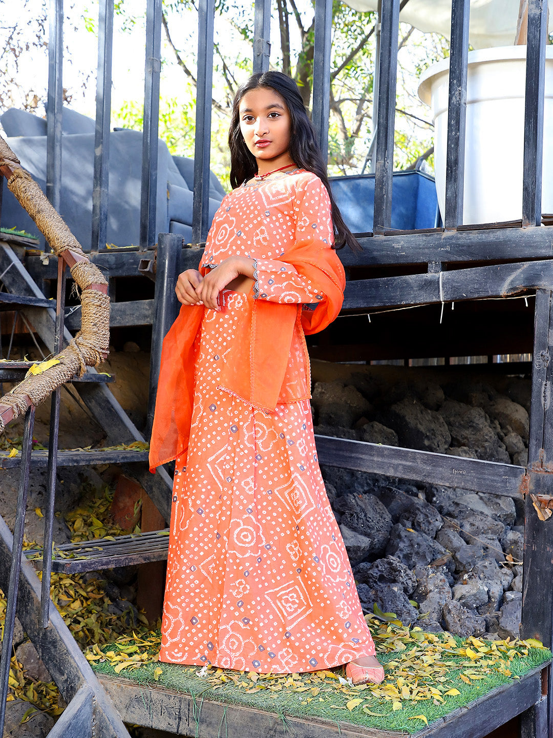 Orange bandhani Lehenga Choli