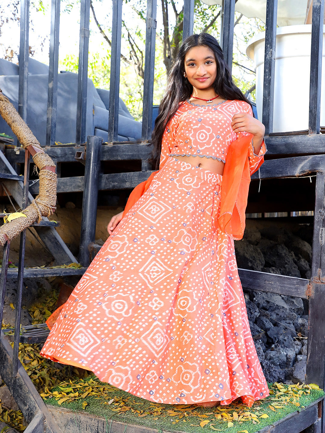 Orange bandhani Lehenga Choli