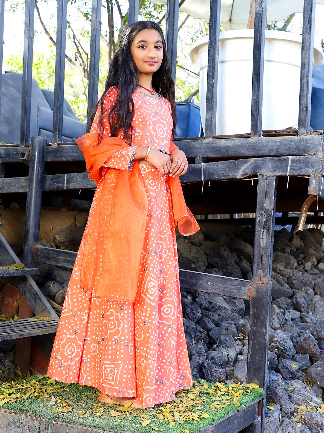 Orange bandhani Lehenga Choli