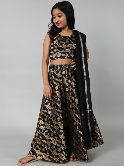 Black Jacquard Lehenga Choli With Dupatta