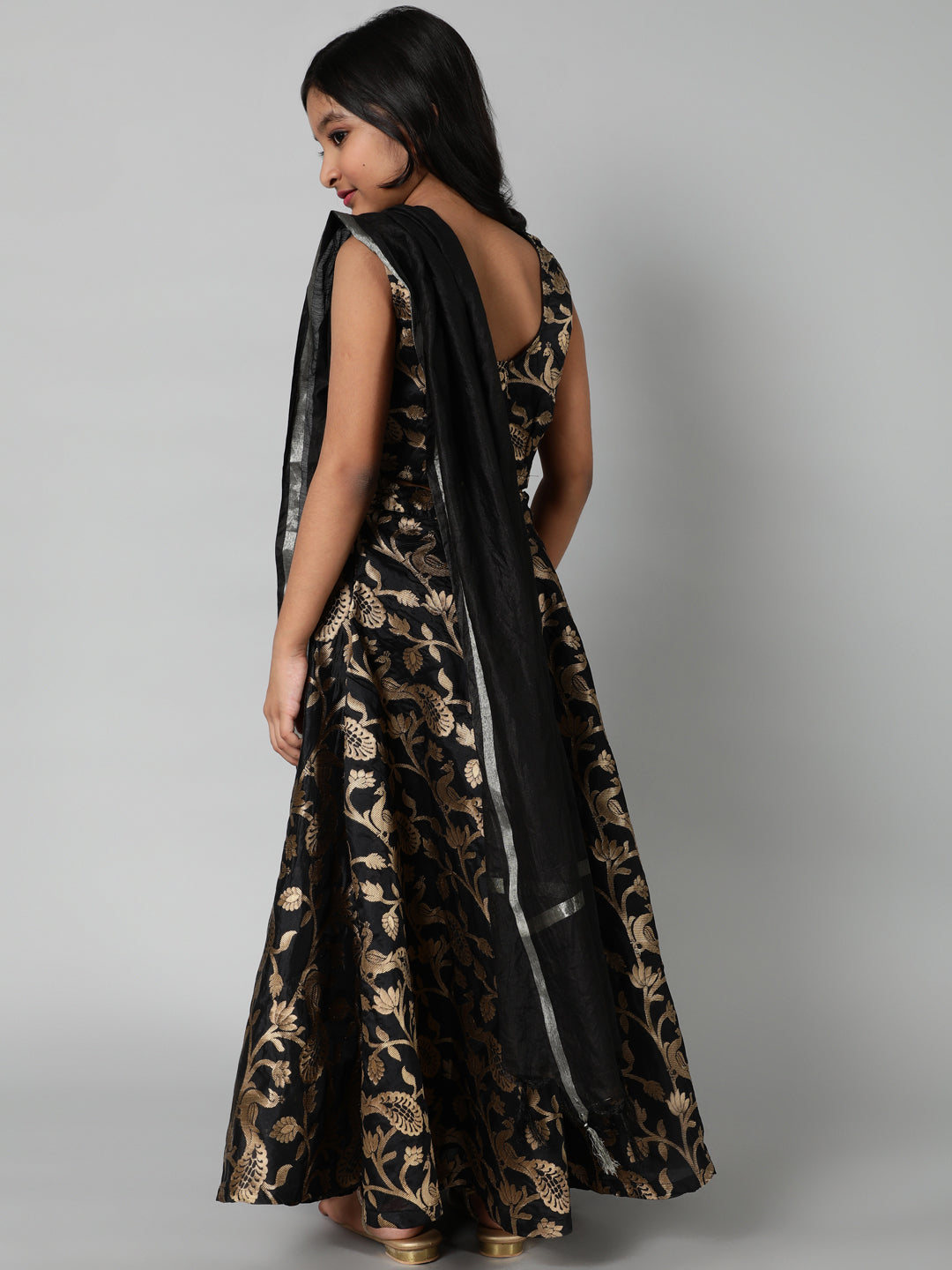 Black Jacquard Lehenga Choli With Dupatta