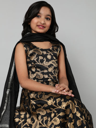 Black Jacquard Lehenga Choli With Dupatta