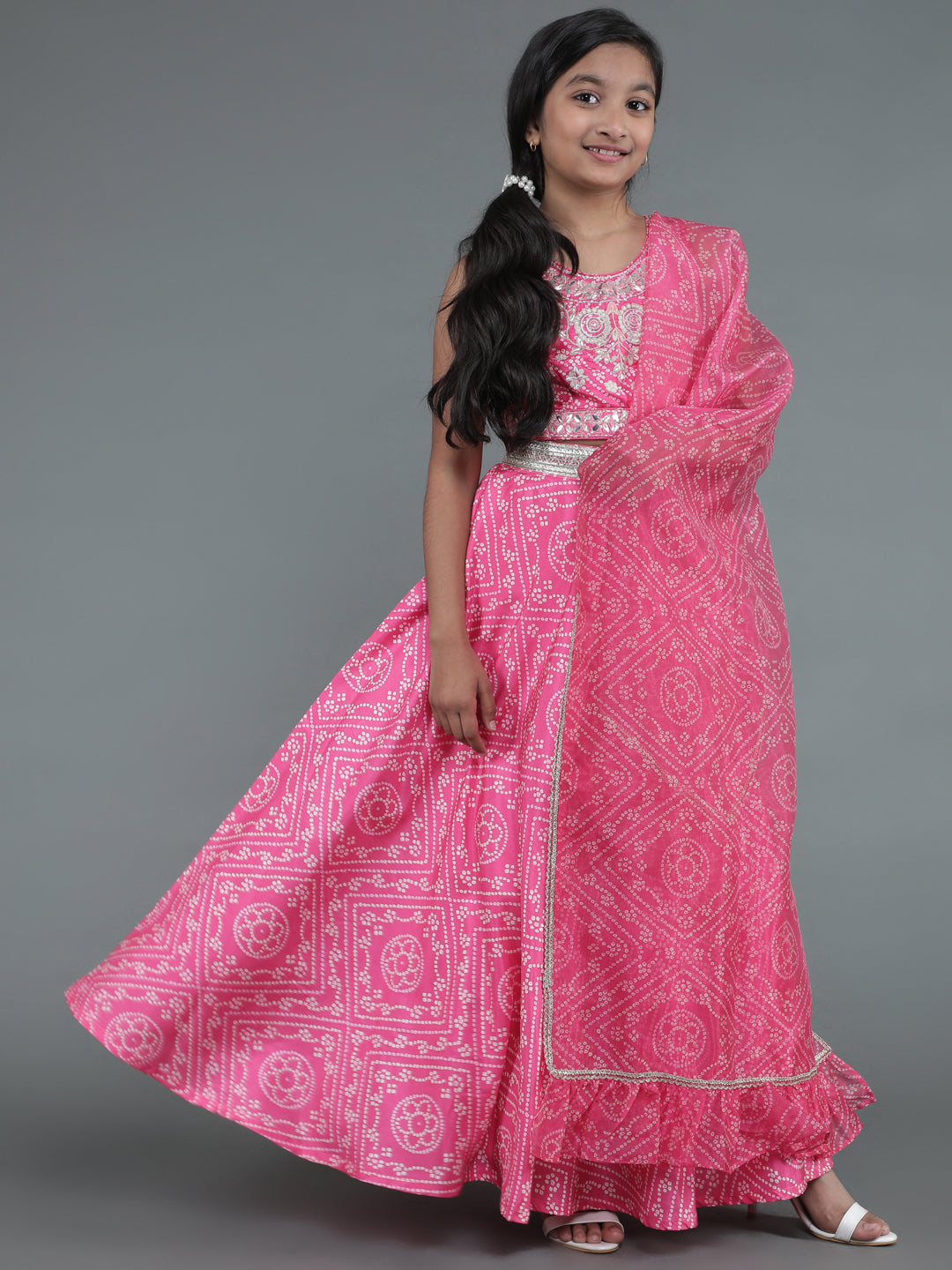 Pink Embroidered Lehenga Choli With Dupatta