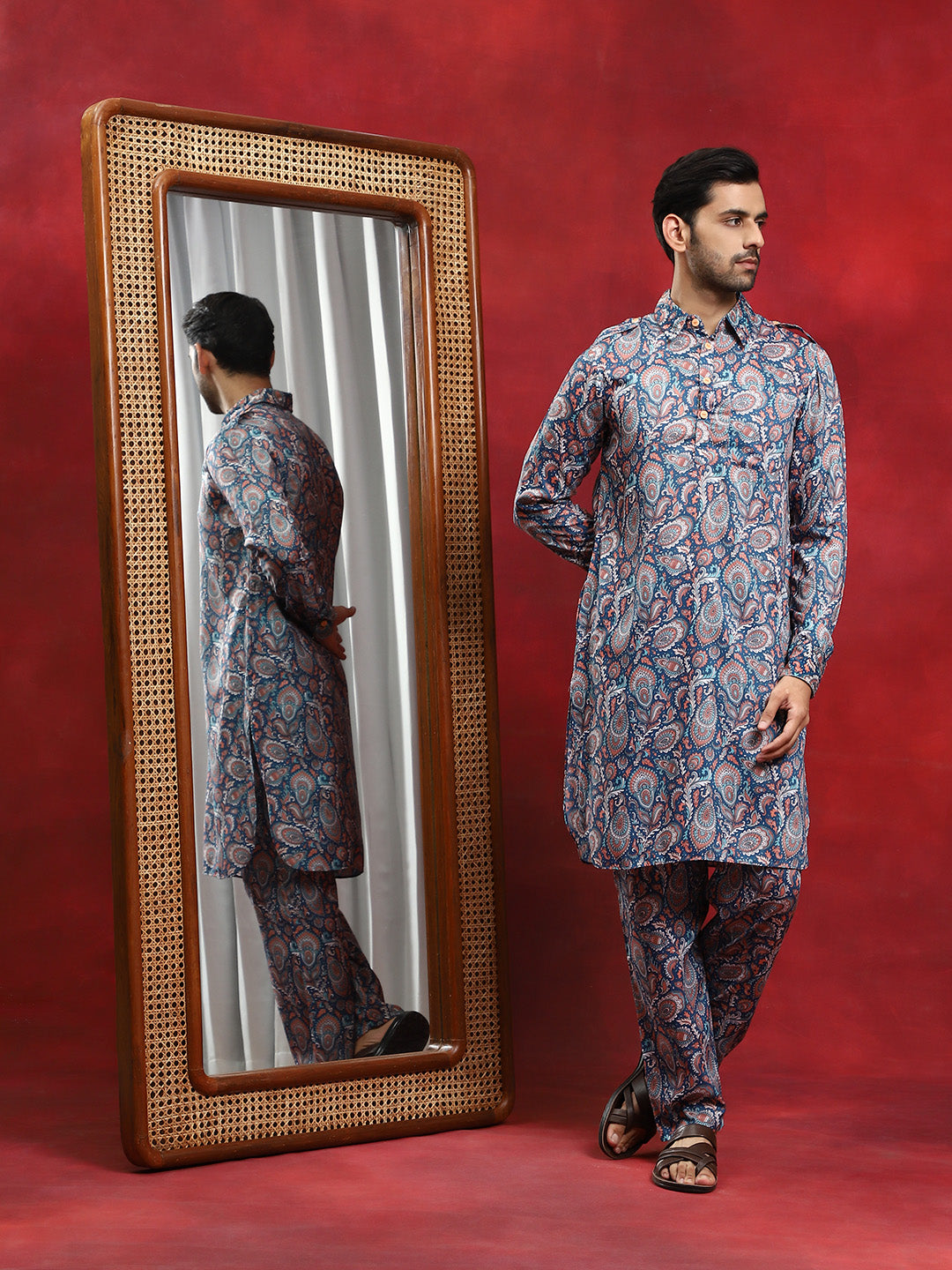 Blue Persian Motifs Couple Combo Set