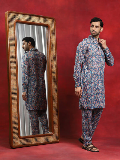 Blue Persian Motifs Couple Combo Set