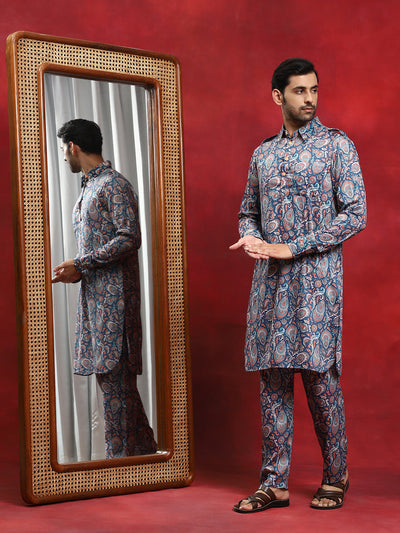 Blue Persian Motifs Couple Combo Set