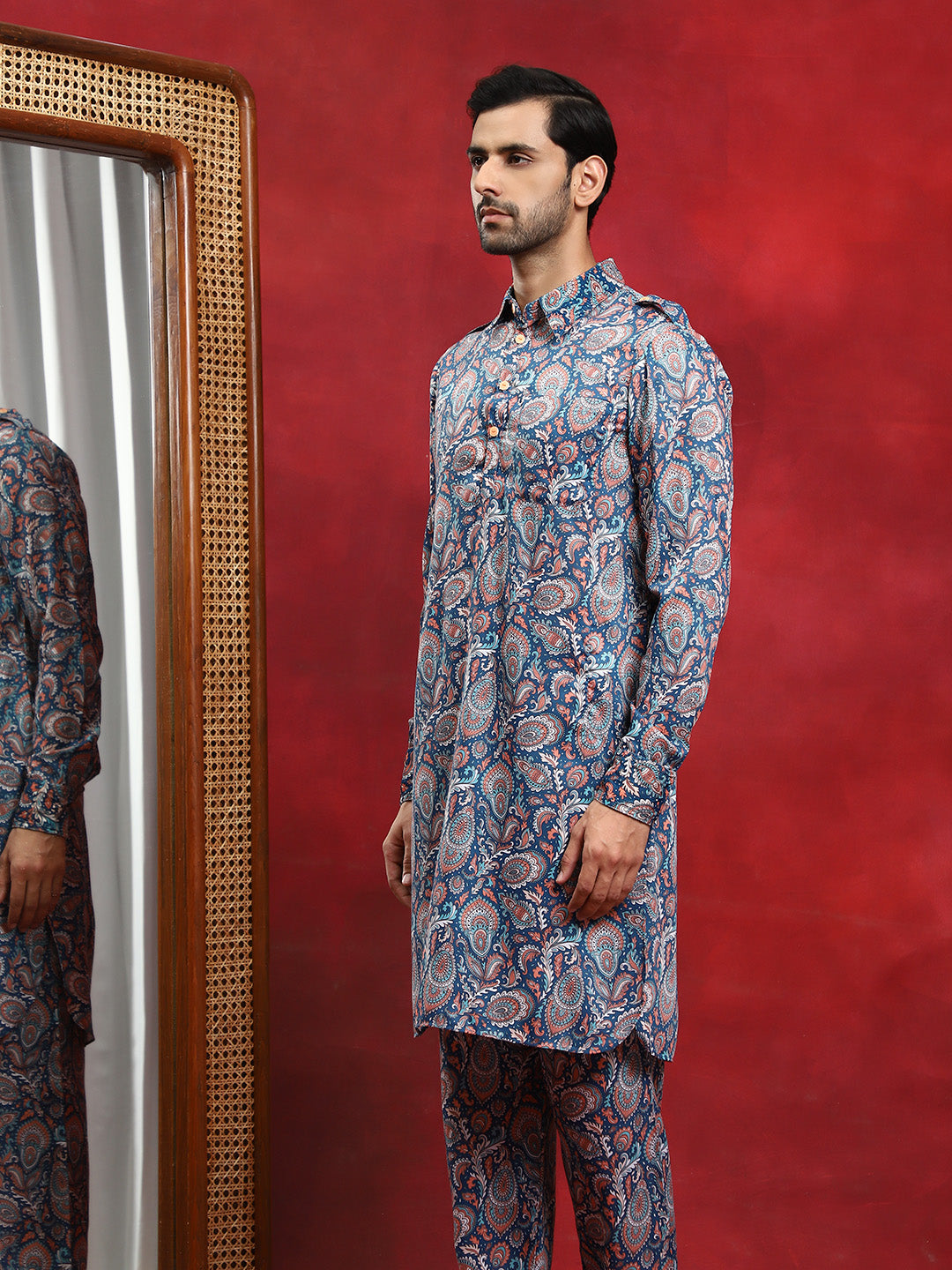 Blue Persian Motifs Couple Combo Set