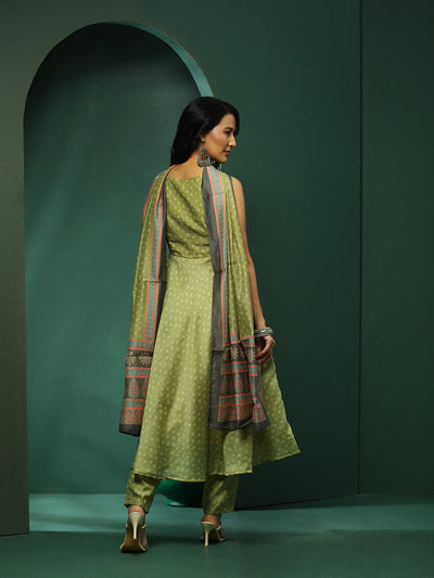 Green Ethnic Motifs Couple Combo Set