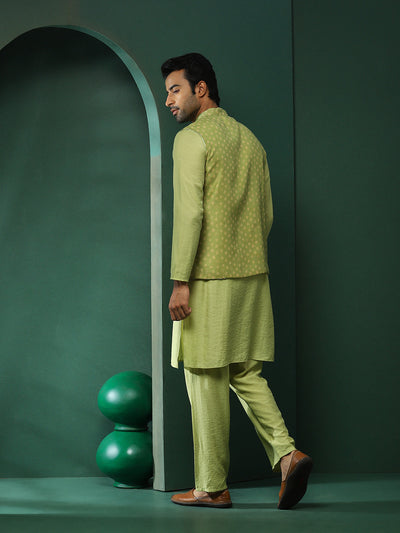 Green Ethnic Motifs Couple Combo Set