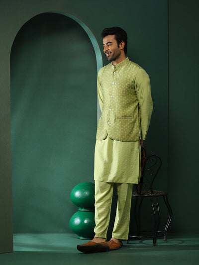 Green Ethnic Motifs Couple Combo Set