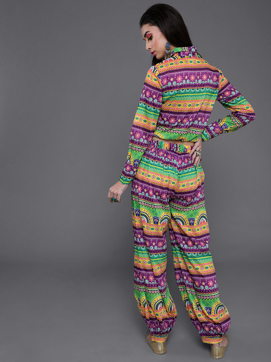 Multicolor Truck Art Co Ord Set with Afghani pants