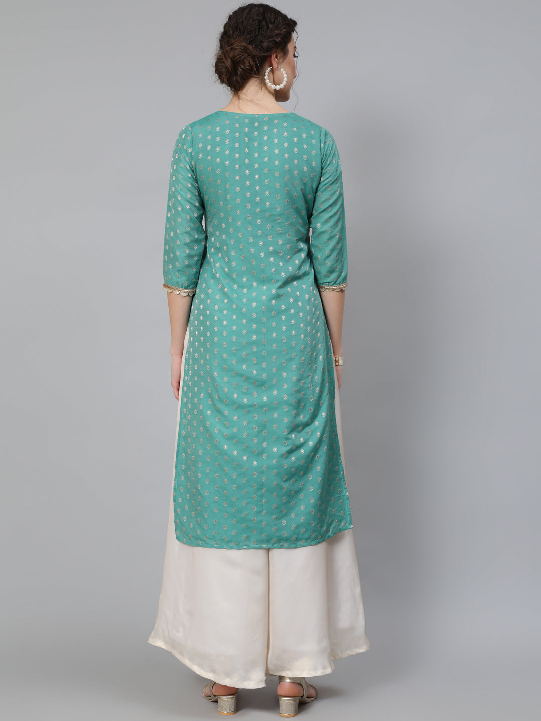 Green Embroidered Kurta