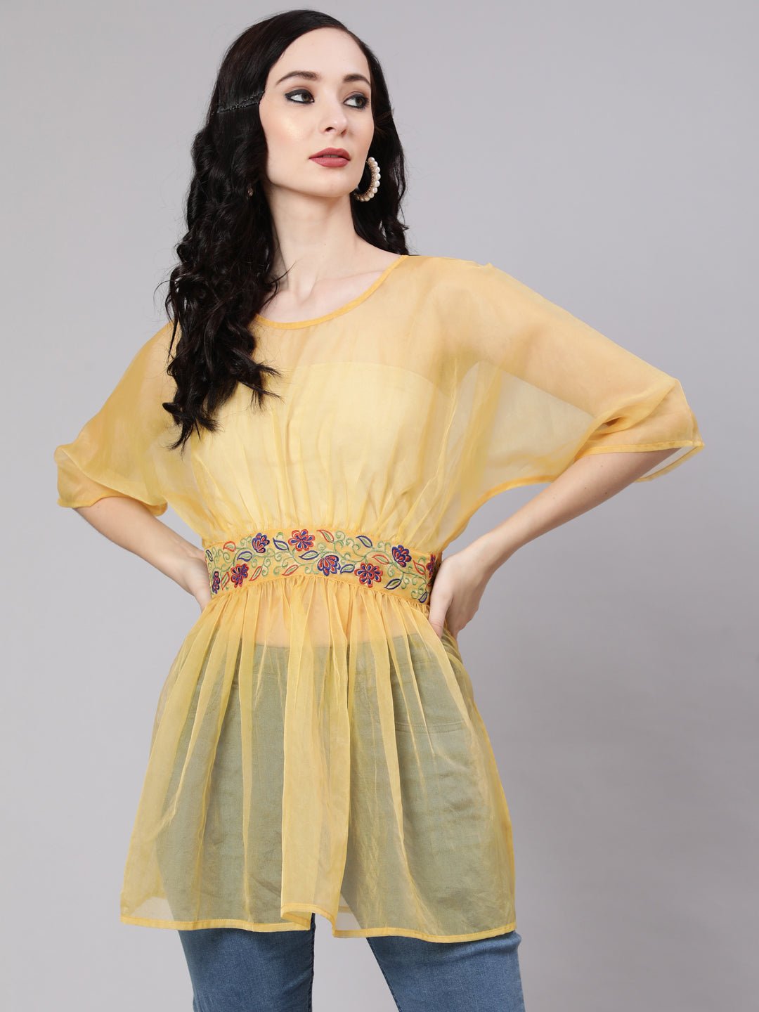 Yellow Embroidered Tunic